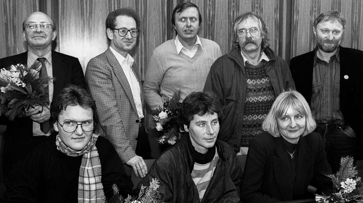 8 Abgeordnete von Bündnis 90/Grüne am 5. Dezember 1990 in Bonn.