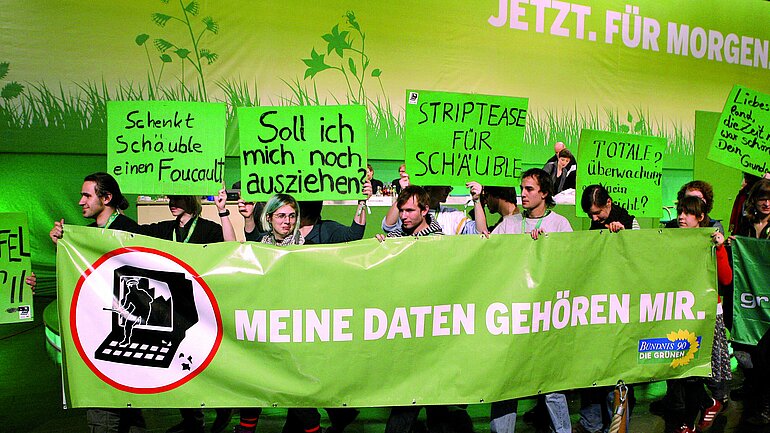 Bundesparteitag Nürnberg 2003. Aktion der grünen Jugend auf der BDK